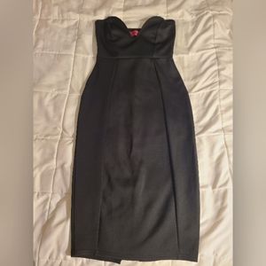 Strapless black dress